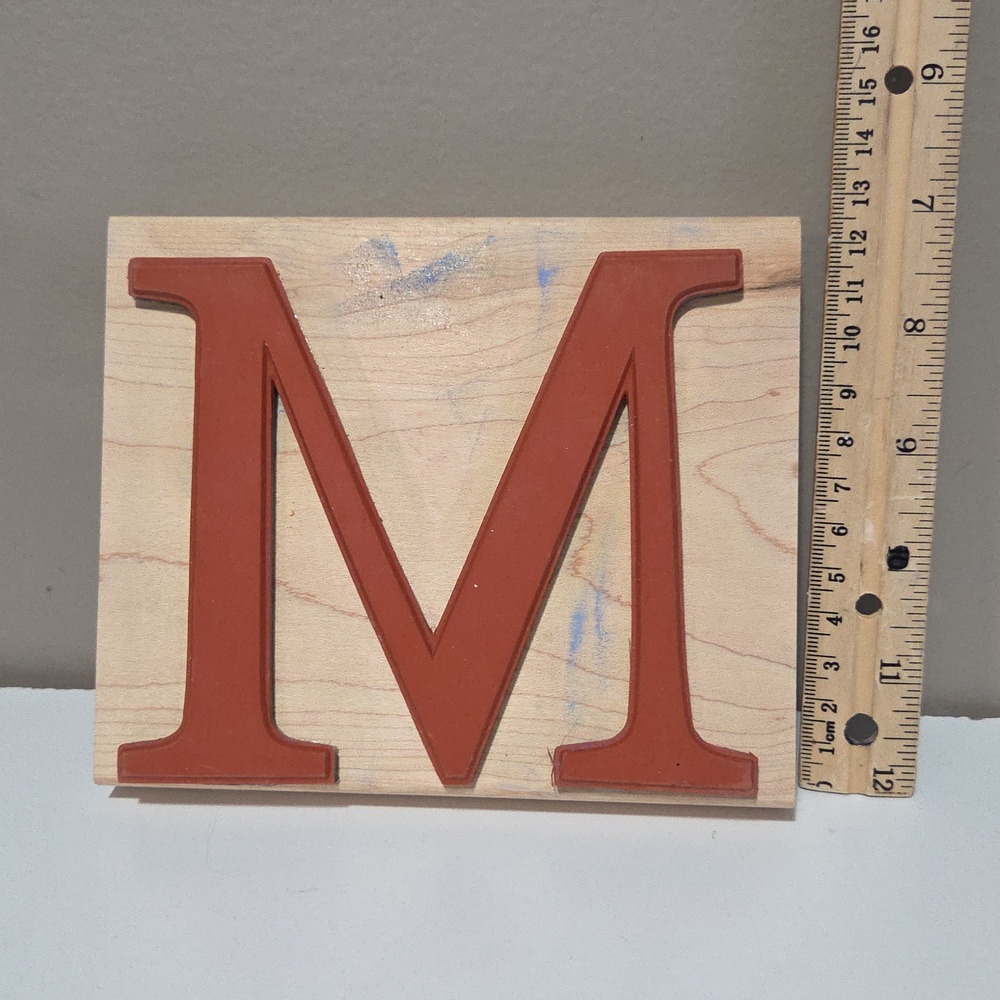 M Monogram Capital letter Rubber stamp